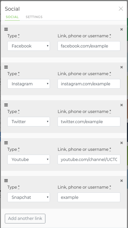 all your social links as buttons